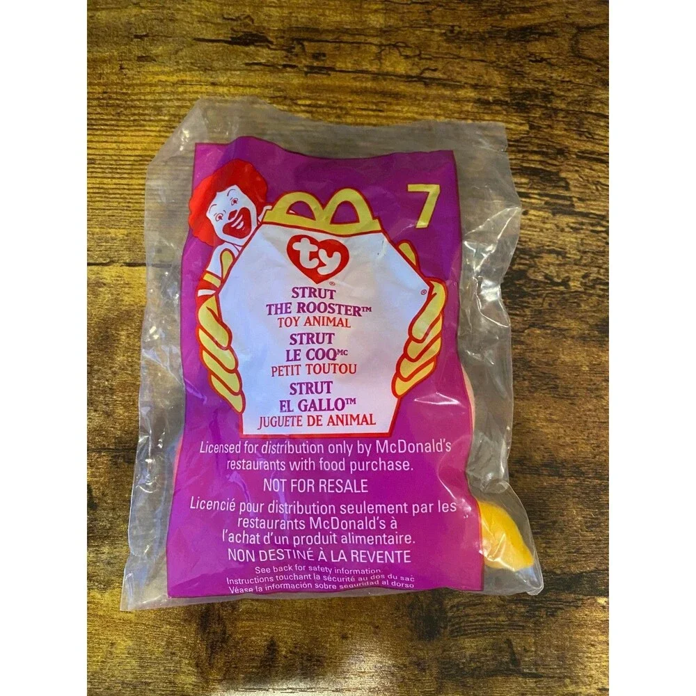 TY McDonald's Teenie Beanie - #7 STRUT the Rooster (1999) (4 inch) - New in bag